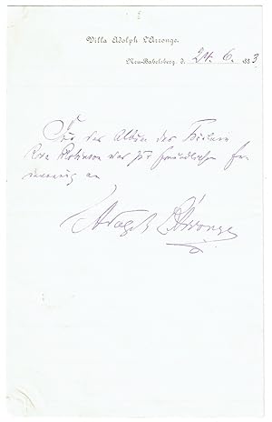 Seller image for Eigenhndiger Brief mit Unterschrift. for sale by Kotte Autographs GmbH