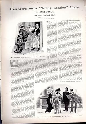 Seller image for ENGRAVING: "Overheard on a 'Seeing London Motor: A Monologue' ".monologue & engravings from Harper's Weekly, January 30, 1909 for sale by Dorley House Books, Inc.