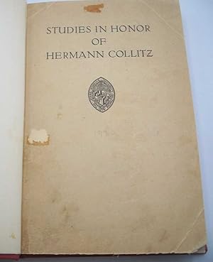 Studies in Honor of Herman Collitz, Professor of Germanic Philology, Emeritus, in the Johns Hopki...