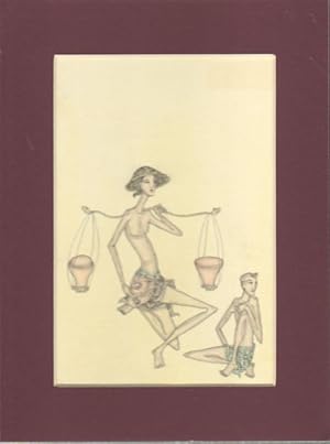 Seller image for Balinese drawing of a water carrier and a seated figure. for sale by Asia Bookroom ANZAAB/ILAB