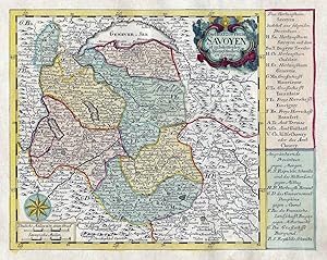 Bild des Verkufers fr Das Herzogthum Savoyen." // Savoyen Savoie Savoia Susa Genfersee map carte zum Verkauf von Antiquariat Steffen Vlkel GmbH