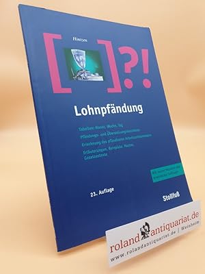 Bild des Verkufers fr Lohnpfndung, m. CD-ROM zum Verkauf von Roland Antiquariat UG haftungsbeschrnkt