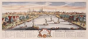 Seller image for "A View of Amsterdam", ets vervaardigd door Thomas Jeffreys rond 1750, later met de hand gekleurd for sale by Inter-Antiquariaat Mefferdt & De Jonge