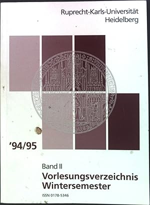 Seller image for Vorlesungsverzeichnis. for sale by books4less (Versandantiquariat Petra Gros GmbH & Co. KG)
