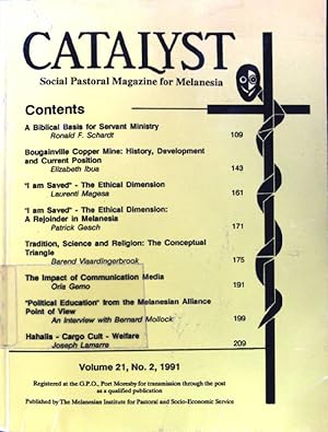 Imagen del vendedor de A Biblical Basis for Servant Ministry. - in: Catalyst. Social Pastoral Magazine for Melanesia; Volume 21, No. 2; a la venta por books4less (Versandantiquariat Petra Gros GmbH & Co. KG)