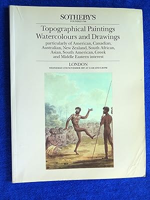 Topographical Paintings, Watercolours and Drawings Particularly of American, Canadian, Australian...