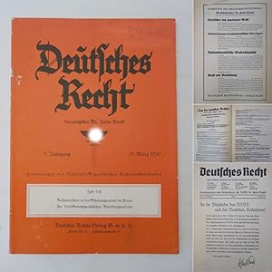 Bild des Verkufers fr Deutsches Recht: Zentralorgan des Bundes Nat.-Soz. Deutscher Juristen. Herausgeber: Dr. Hans Frank, M.d.R. 9.Jahrgang 1939, Heft 5/6 vom 15. Mrz 1939 * T a g d e s d e u t s c h e n R e c h t s " 1939 / mit Beitrag "Strafrechtliche und polizeiliche Bekmpfung der Amtsanmaung" von Dr. W e r n e r B e s t (SS-Oberfhrer und Ministerialdirigent) zum Verkauf von Galerie fr gegenstndliche Kunst