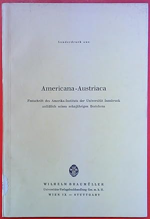 Seller image for Sonderdruck aus: Americana-Austriaca. Band 1 for sale by biblion2