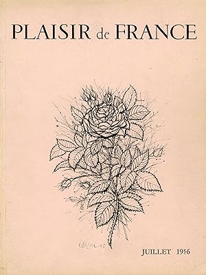 "PLAISIR DE FRANCE JUILLET 1956" Couverture originale entoilée illustrée par CARZOU (1956)