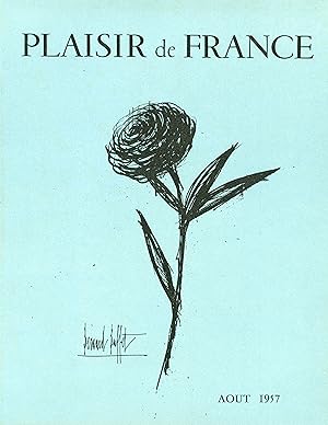 "PLAISIR DE FRANCE AOÛT 1957" Couverture originale entoilée illustrée par Bernard BUFFET (1957