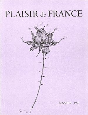 PLAISIR DE FRANCE JANVIER 1957 Couverture originale entoilée illustrée par Léonor FINI (1957)