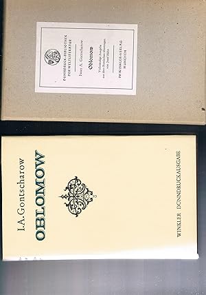 Bild des Verkufers fr Oblomow - vollstndige Ausgabe aus dem Russischen von Josef Hahn zum Verkauf von manufactura