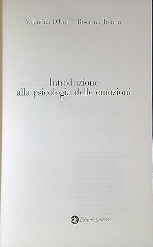 Bild des Verkufers fr Introduzione alla psicologia delle emozioni zum Verkauf von Librodifaccia