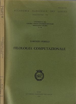 Immagine del venditore per Filologia computazionale venduto da Biblioteca di Babele