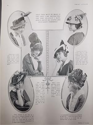 Bild des Verkufers fr Article: "That they be small is the only law restricting the new season's hats which are of all shapes and many trimmings" Beautiful Photographs Which Were Just Starting to Come Into Use by Magazines zum Verkauf von Hammonds Antiques & Books