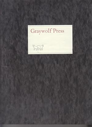 Seller image for Graywolf Press mock-up of prospective (?) anthology for sale by Beasley Books, ABAA, ILAB, MWABA