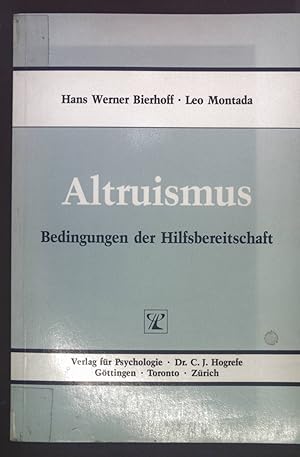 Seller image for Altruismus : Bedingungen der Hilfsbereitschaft. for sale by books4less (Versandantiquariat Petra Gros GmbH & Co. KG)