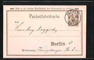 Vorläufer-Ansichtskarte Packetfahrtkarte Private Stadtpost Berlin, 1893