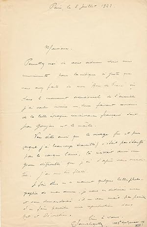 Carlo SARRABEZOLLES Âme de la France sculpture lettre autographe signée