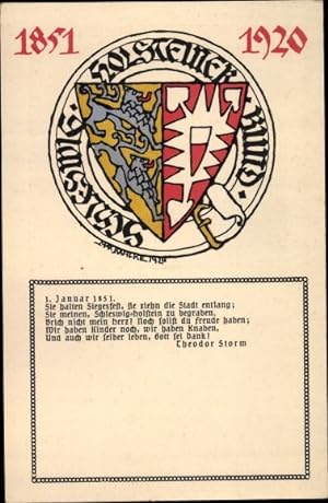 Künstler Ansichtskarte / Postkarte Kahlke, Max, Schleswig Holsteiner Bund 1851 - 1920, Theodor St...