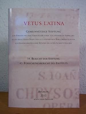 Imagen del vendedor de Vetus Latina. 54. Bericht der Stiftung. 43. Forschungsbericht des Instituts a la venta por Antiquariat Weber