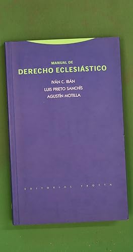 Seller image for Manual de derecho eclesistico for sale by Librera Alonso Quijano