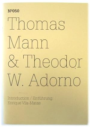 Bild des Verkufers fr Thomas Mann and Theodor W. Adorno: An Exchange (100 Notes, no. 50) zum Verkauf von PsychoBabel & Skoob Books