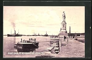 Bild des Verkufers fr Ansichtskarte Port-Said, Ferdinand de Lesseps Statue zum Verkauf von Bartko-Reher
