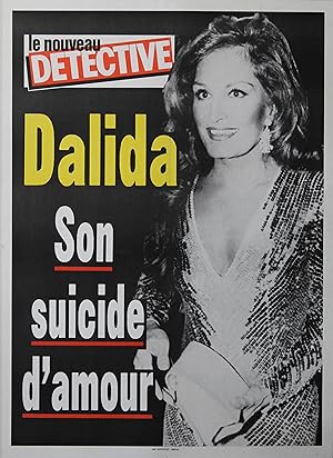 "DALIDA" Affiche originale entoilée LE NOUVEAU DÉTECTIVE N° 242 (7/5/1987) / IMP. ROTOFFSET Meaux