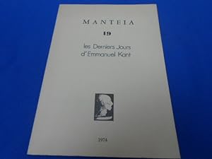 MANTEIA 19. Les derniers jours d'Emmanuel Kant