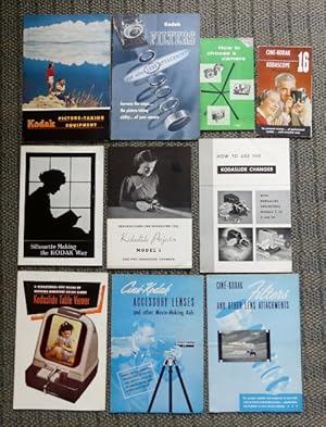 10 KODAK BROCHURES FROM 1940s, 1950s, INCLUDING: KODAK FILTERS AND OTHER LENS ATTACHMENTS, CINE-K...