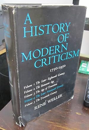 Seller image for A History of Modern Criticism, Volume 4: The Later Nineteenth Century for sale by Atlantic Bookshop