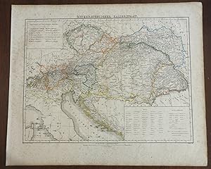 Austria-Hungary Hapsburg Empire Bohemia Moravia 1850's Flemming detailed map