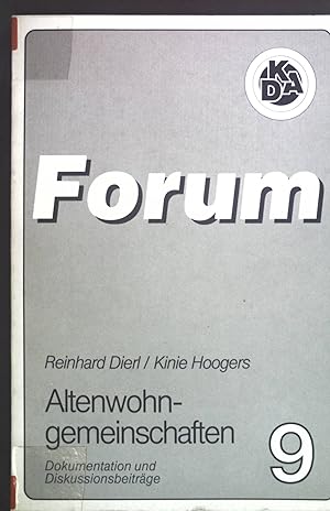 Seller image for Altenwohngemeinschaft: Dokumentationen und Diskussionsbeitrge. KDA-Forum 9. for sale by books4less (Versandantiquariat Petra Gros GmbH & Co. KG)