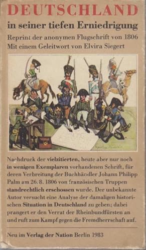 Bild des Verkufers fr Deutschland in seiner tiefen Erniedrigung : anonyme Flugschr. zum Verkauf von Bcher bei den 7 Bergen