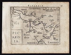 Immagine del venditore per Picardia" - Picardie Aisne Oise Somme carte Karte map / Atlas / Epitome / Theatro del Mondo venduto da Antiquariat Steffen Vlkel GmbH