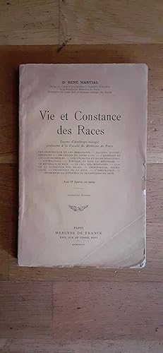 Imagen del vendedor de VIE ET CONSTANCE DES RACES. Leons d'antropo-biologie professes  la Falcult de Mdecine de Paris. a la venta por Librairie Sainte-Marie