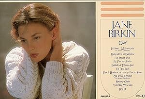 "Jane BIRKIN (QUOI)" Présentoir carton promo original PHILIPS 1985
