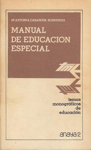 Imagen del vendedor de MANUAL DE EDUCACIN ESPECIAL . TEMAS MONOGRFICOS DE EDUCACIN a la venta por Libros Tobal