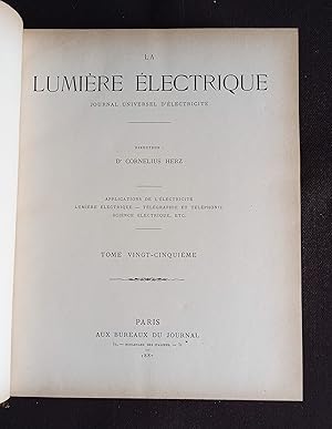 Bild des Verkufers fr La lumire lectrique - T.25 1887 zum Verkauf von Librairie Ancienne Zalc