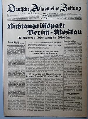 Deutsche Allgemeine Zeitung. Sammlung von 580 Ausgaben aus der Zeit der nationalsozialistischen H...