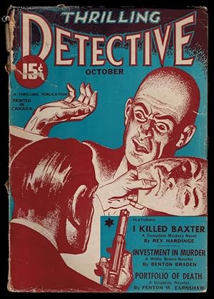 Image du vendeur pour THRILLING DETECTIVE Magazine, Vol XL, No 1, October, 1941 Issue mis en vente par Thompson Rare Books - ABAC / ILAB