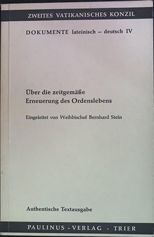 Bild des Verkufers fr Dekret ber die zeitgeme Erneuerung des Ordenslebens zum Verkauf von books4less (Versandantiquariat Petra Gros GmbH & Co. KG)