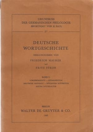 Bild des Verkufers fr Deutsche Wortgeschichte. Band I. Grundri der germanischen Philologie . / 17.I. zum Verkauf von Fundus-Online GbR Borkert Schwarz Zerfa