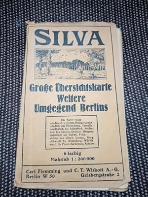 Silva, Große Übersichtskarte. Weitere Umgegend Berlins, 6 farbig, Maßstab 1:200 000