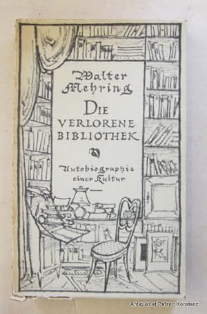 Seller image for Die verlorene Bibliothek. Autobiographie einer Kultur. Hamburg, Rowohlt, 1952. 243 S. Or.-Lwd. mit Schutzumschlag in illustr. Or.-Pp.-Schuber; dieser etwas bestoen, Schutzumschlag am Rcken gebrunt u. fleckig. for sale by Jrgen Patzer