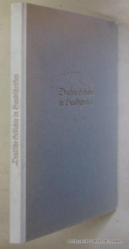 Imagen del vendedor de Leipzig, Insel, o.J. (1935). Kl.-fol. Mit 44 teils mehrseitigen Faksimiles auf 76 S. 4 Bl., 102 S., 1 Bl. Or.-Halbpergament mit Kopfgoldschnitt. a la venta por Jrgen Patzer