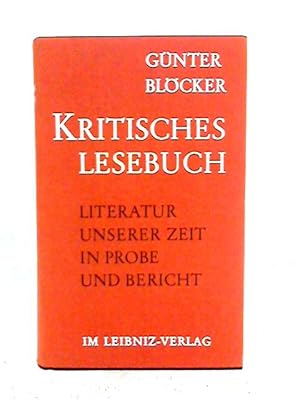 Bild des Verkufers fr Kritisches Lesebuch zum Verkauf von World of Rare Books