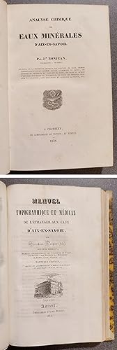 Analyse chimique des eaux minérales d'Aix en Savoie par Bonjean, relié avec le Manuel topographiq...