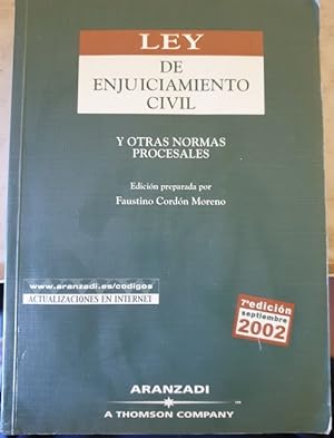 Bild des Verkufers fr LEY DE ENJUICIAMIENTO CIVIL Y OTRAS NORMAS PROCESALES. zum Verkauf von Libreria Lopez de Araujo